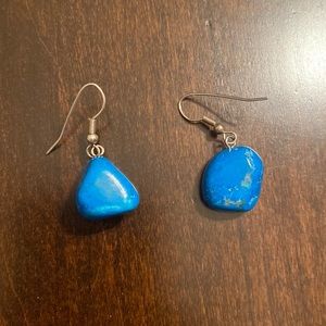 Blue gemstone fashion earrings